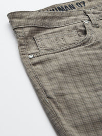 Being Human Men Checked Mid-Rise Chinos Trousers