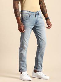 Being Human Men Straight Fit Light Fade Stretchable Jeans