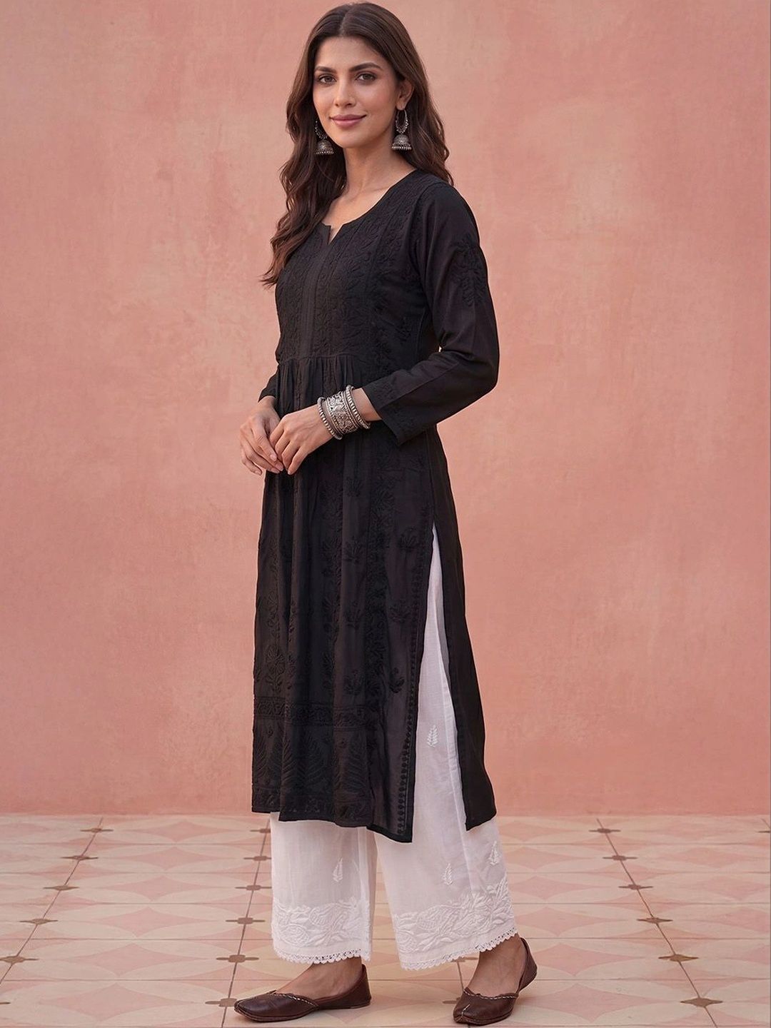 House of Chikankari Women Ethnic Motifs Embroidered Chikankari Kurta