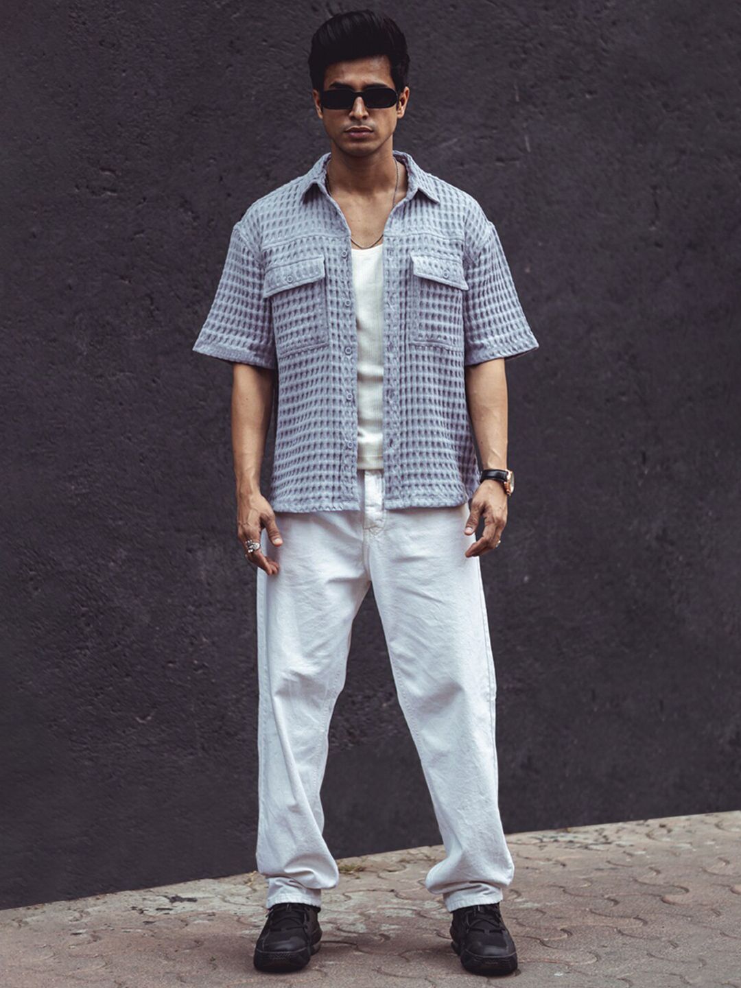 Powerlook India Slim Oversized Checked Pure Cotton Casual Shirt