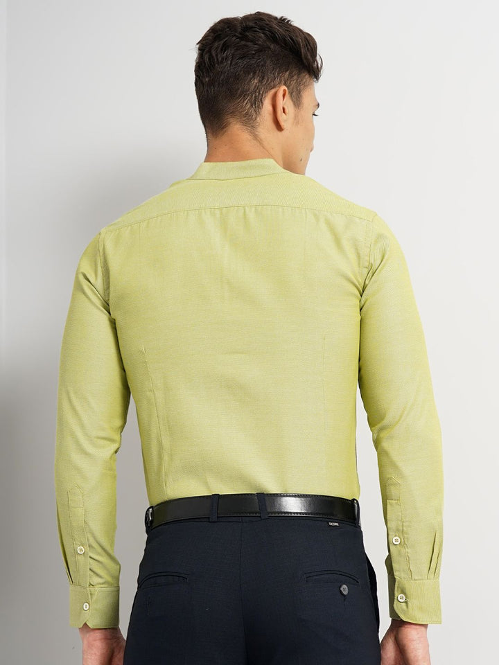 The Indian Garage Co. X Luxe Slim Fit Mandarin Collar Cotton Formal Shirt
