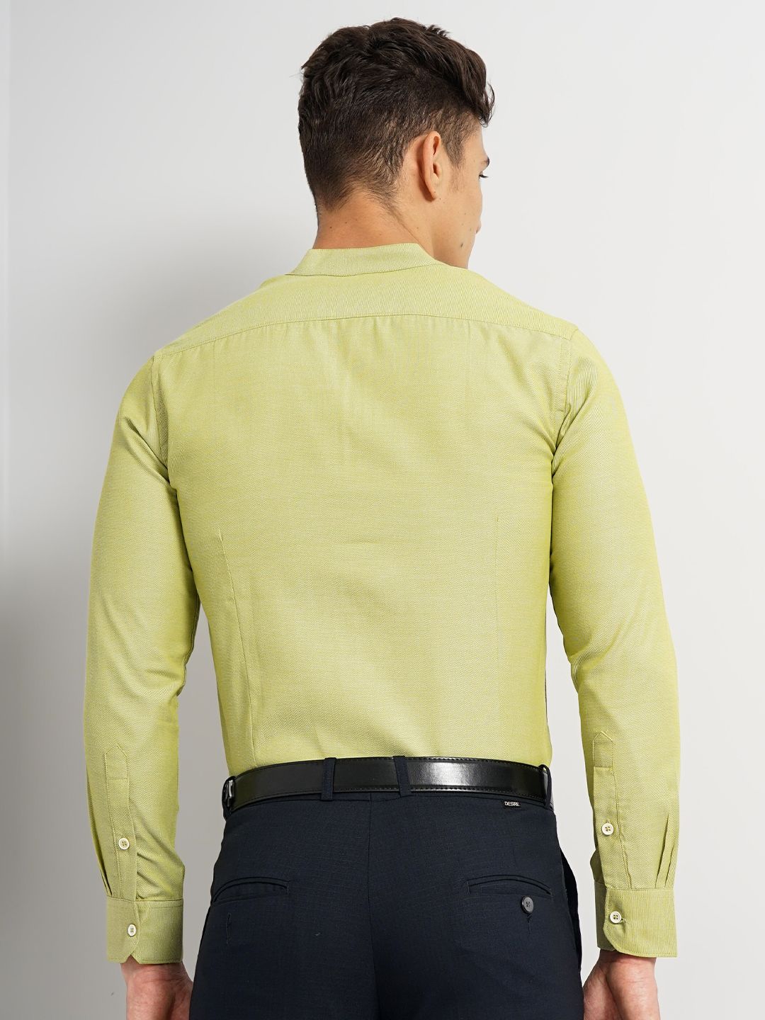 The Indian Garage Co. X Luxe Slim Fit Mandarin Collar Cotton Formal Shirt