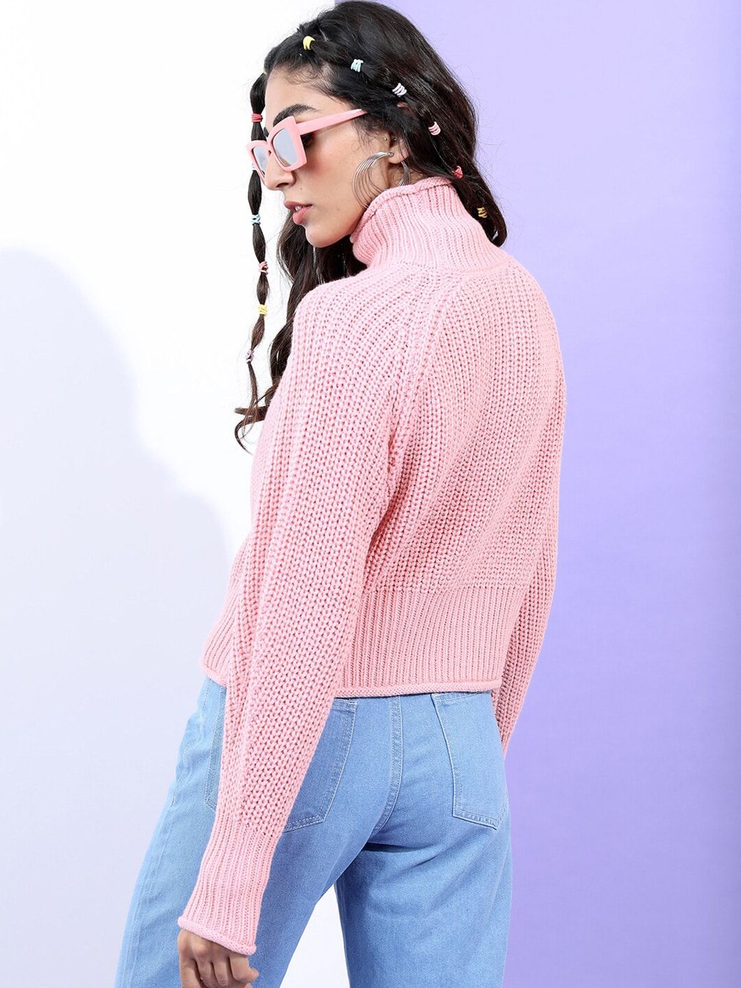 Tokyo Talkies Women Pink Crop Pullover