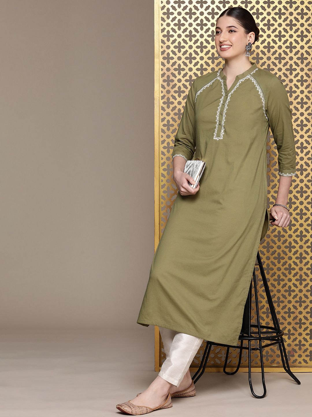 House of Pataudi Ethnic Motifs Embroidered Jashn Kurta