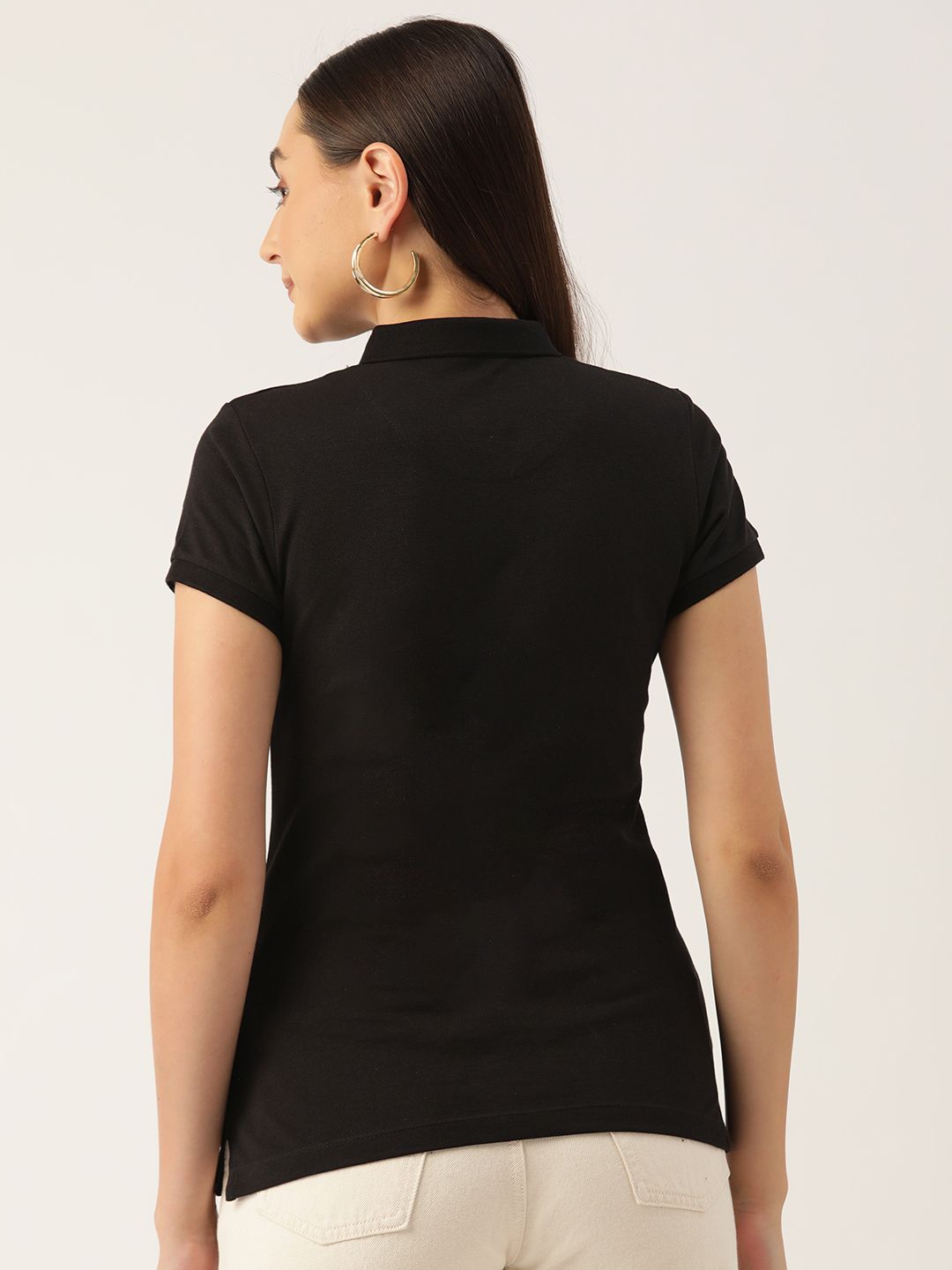 Monte Carlo Women Polo Collar Pure Cotton T-shirt