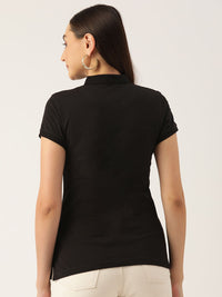 Monte Carlo Women Polo Collar Pure Cotton T-shirt
