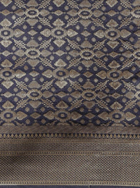 Saree mall Navy Blue & Golden Ethnic Woven Design Banarasi Saree