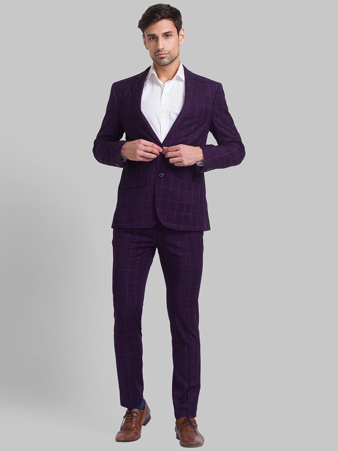 Park Avenue Men Single-Breasted Super Slim-Fit 2-Piece Formal Suit