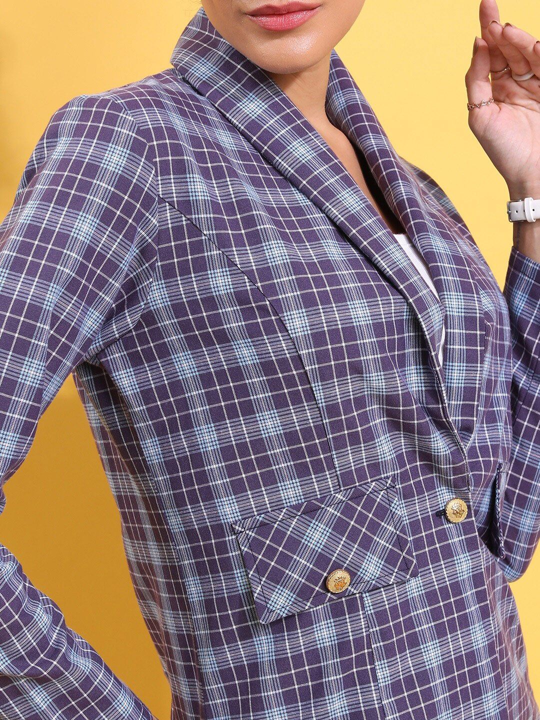Tokyo Talkies Checked Blazer With Trousers