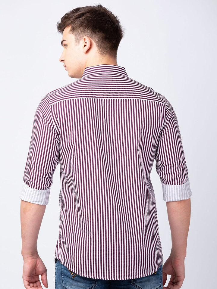 SPYKAR Men Classic Striped Cotton Casual Shirt