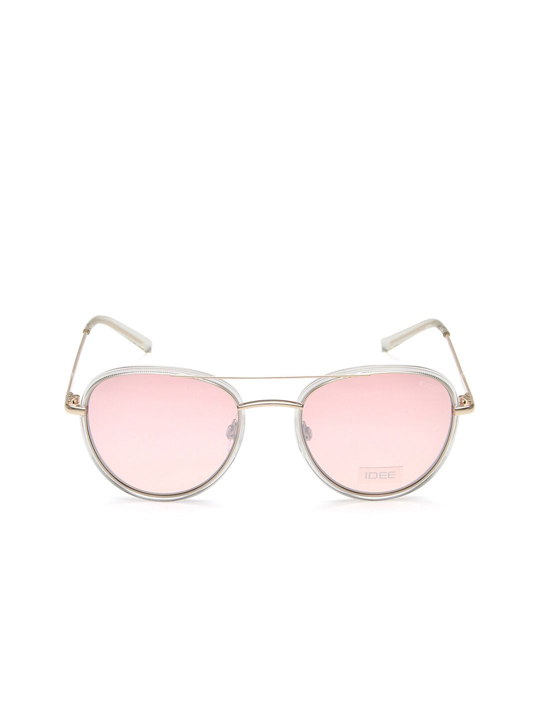 IDEE Women Pink Lens & Gold-Toned Oval Sunglasses with UV Protected Lens IDS2772C2SG