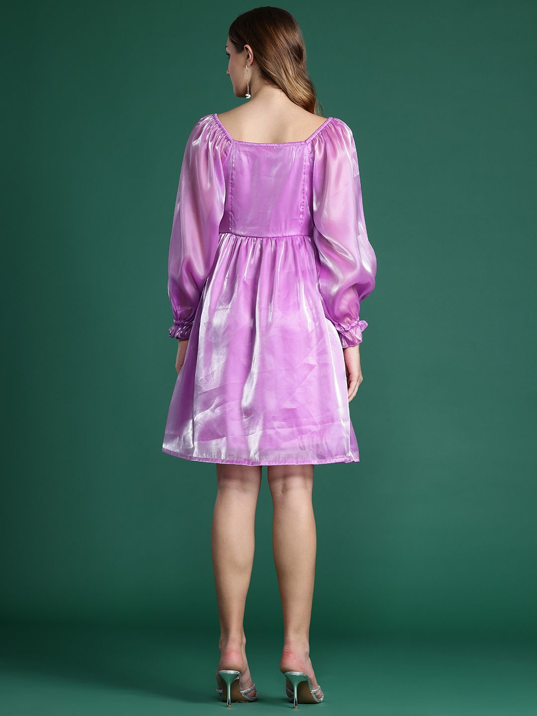 DressBerry Puff Sleeve A-Line Dress