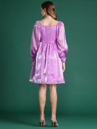 DressBerry Puff Sleeve A-Line Dress