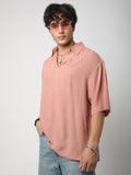 VASTRADO Men Classic Spread Collar Textured Cotton Relaxed Fit Casual Shirt