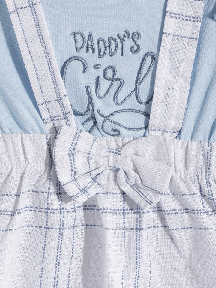 Moms Love Infant Girls Striped Bow Detail Pleated Fit & Flare Dress