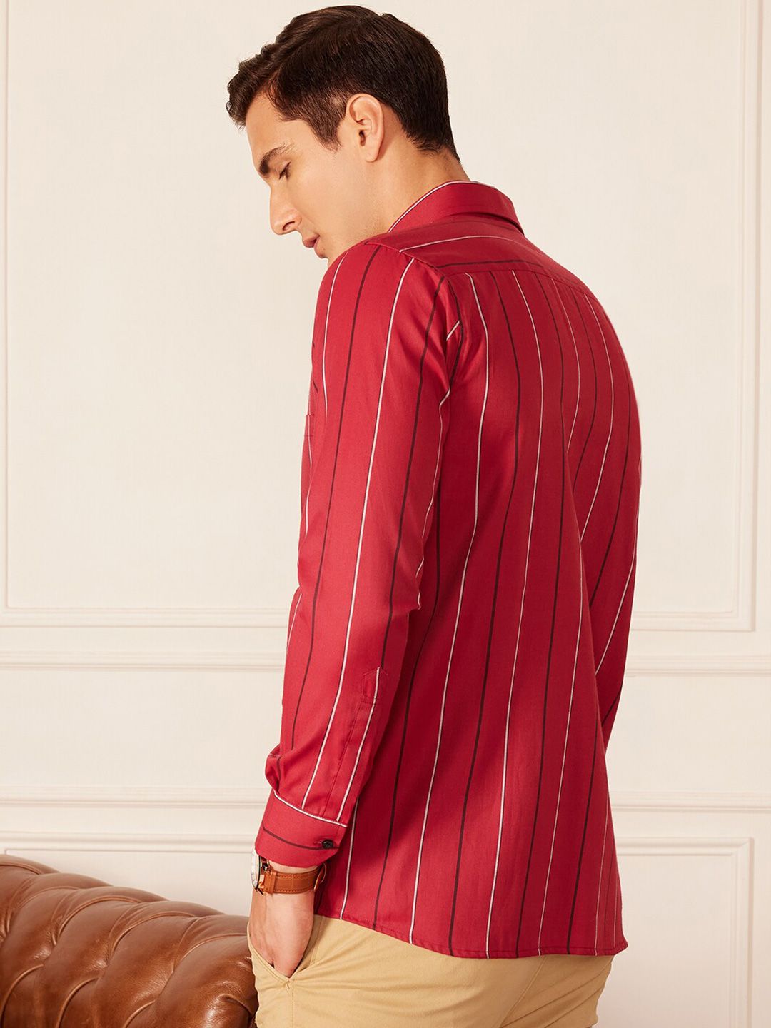 DENNISON Smart Striped Button-Down Collar Casual Shirt