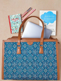 TEAL BY CHUMBAK Ethnic Motifs Printed Structured Tote Bag