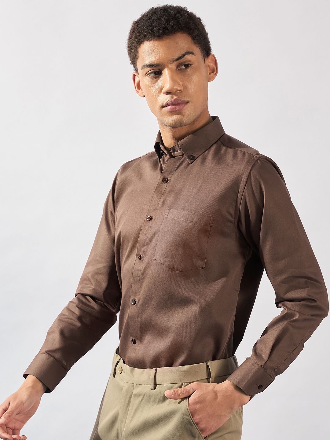 DENNISON Men Button Down Collar Formal Shirt
