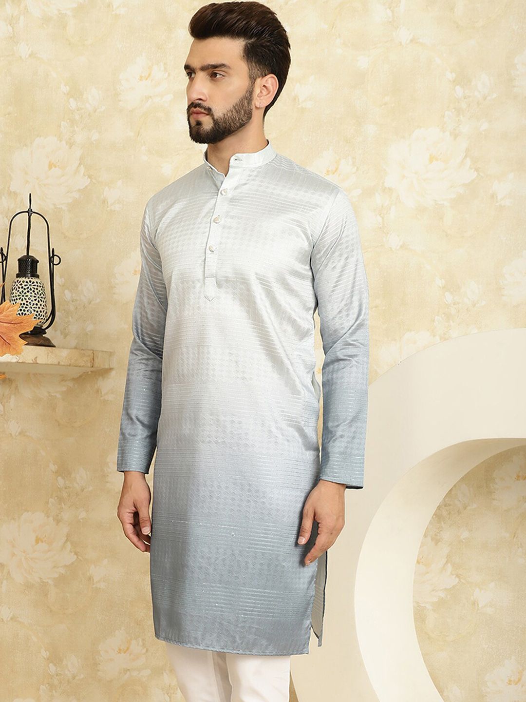 SOJANYA Woven Design Sequinned Regular Kurta