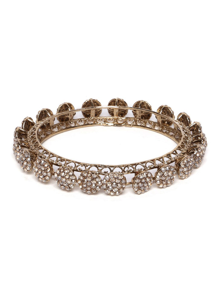 PANASH Set Of 2 Gold-Plated Stones-Studded Bangles