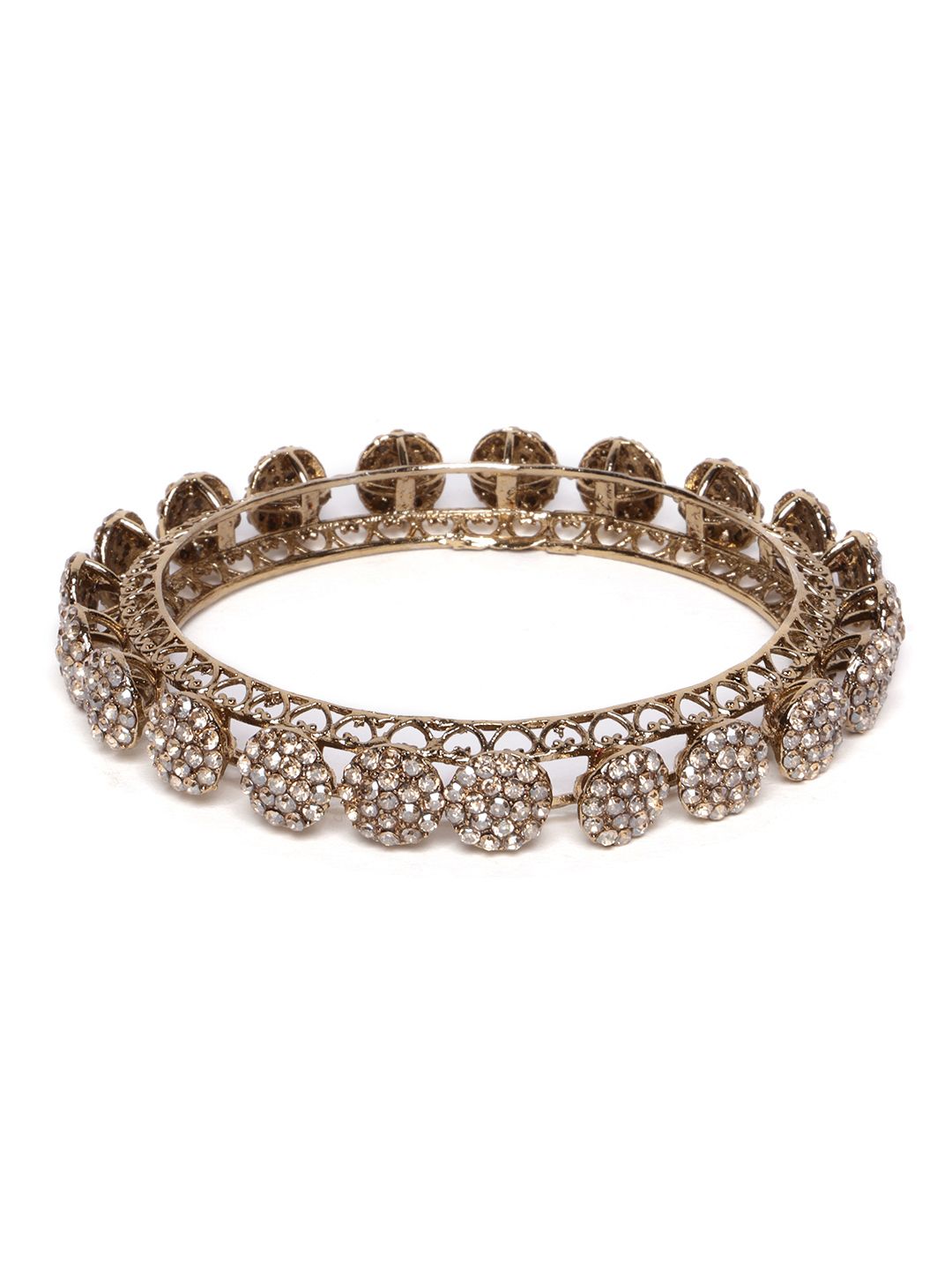 PANASH Set Of 2 Gold-Plated Stones-Studded Bangles