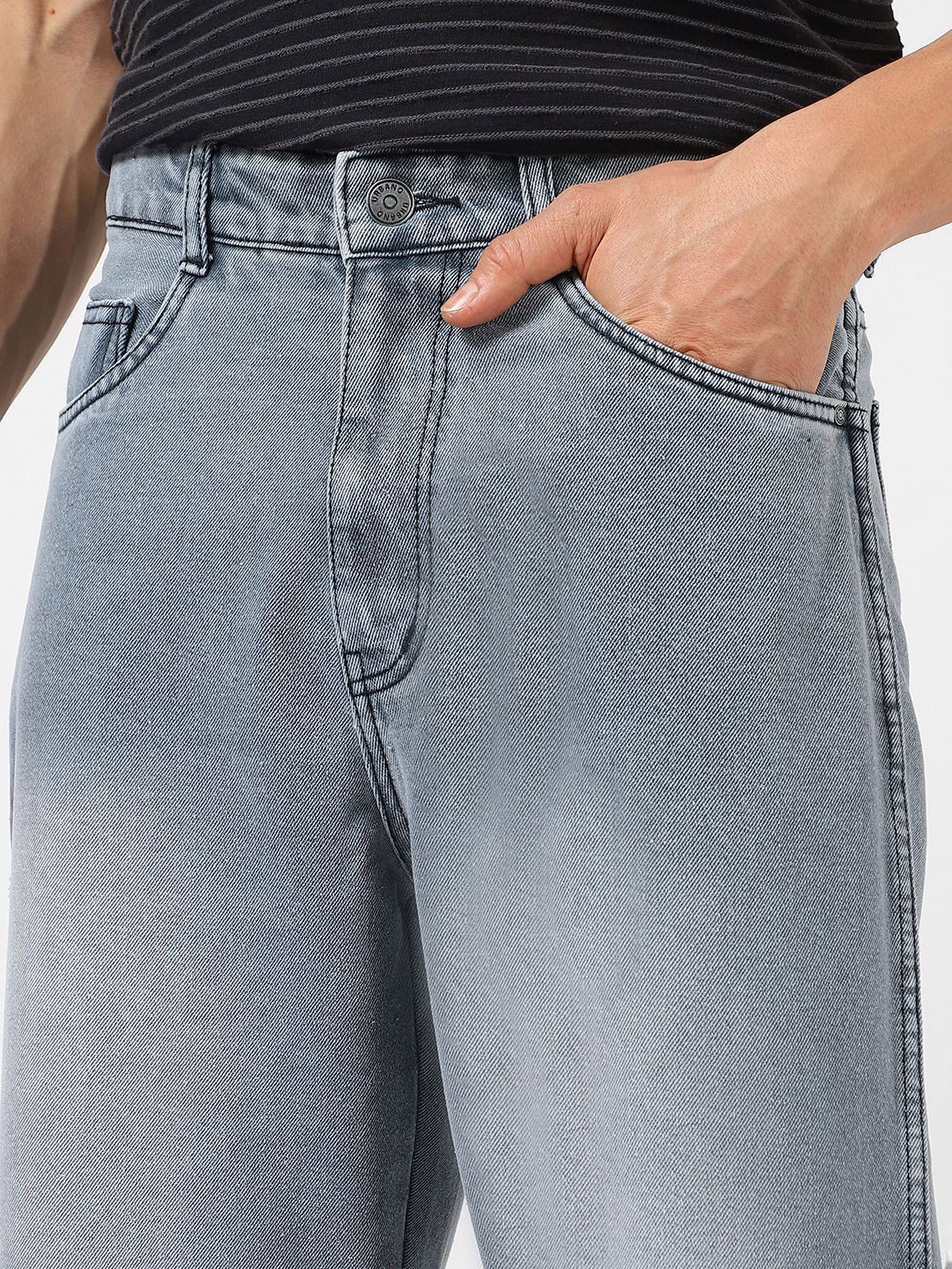 Urbano Fashion Baggy Fit Cut and Sew Panelled Jeans