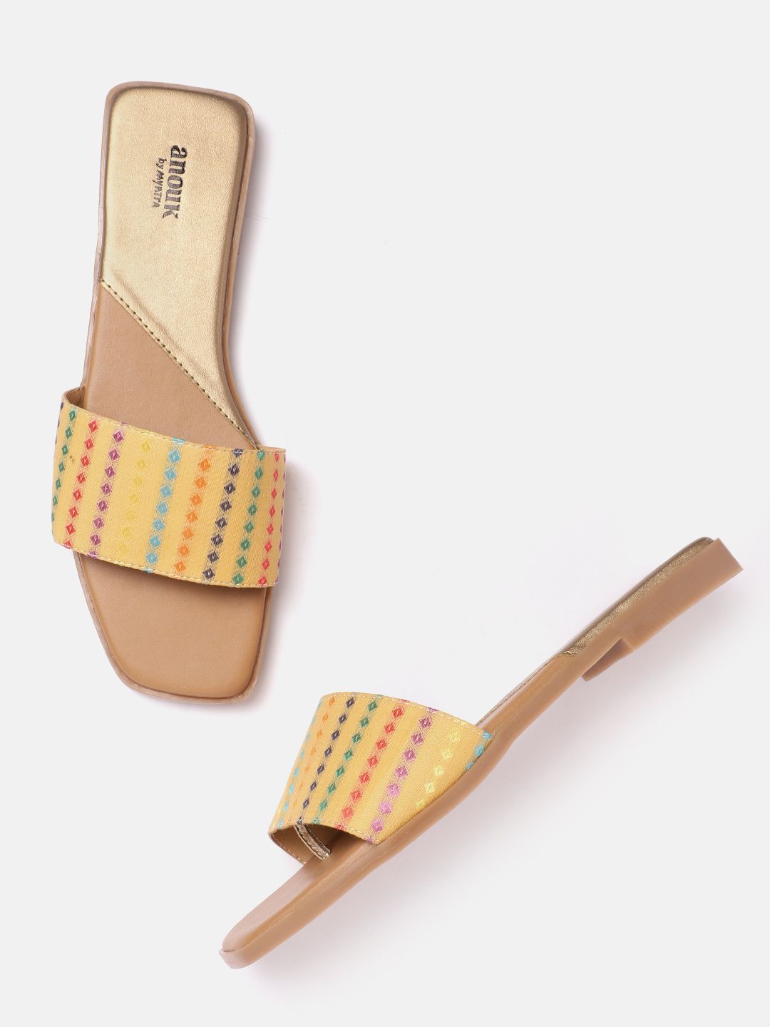 Anouk Women Woven Design Open Toe Flats