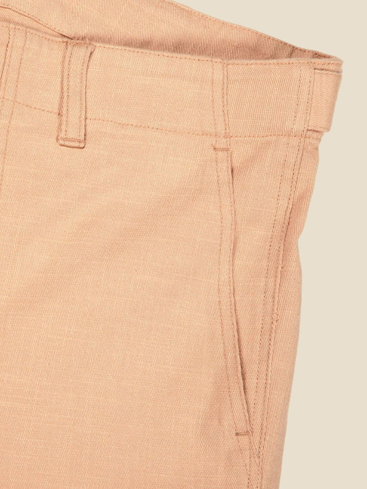 Thomas Scott Men Smart Regular Fit Mid-Rise Easy Wash Linen Chinos Trousers