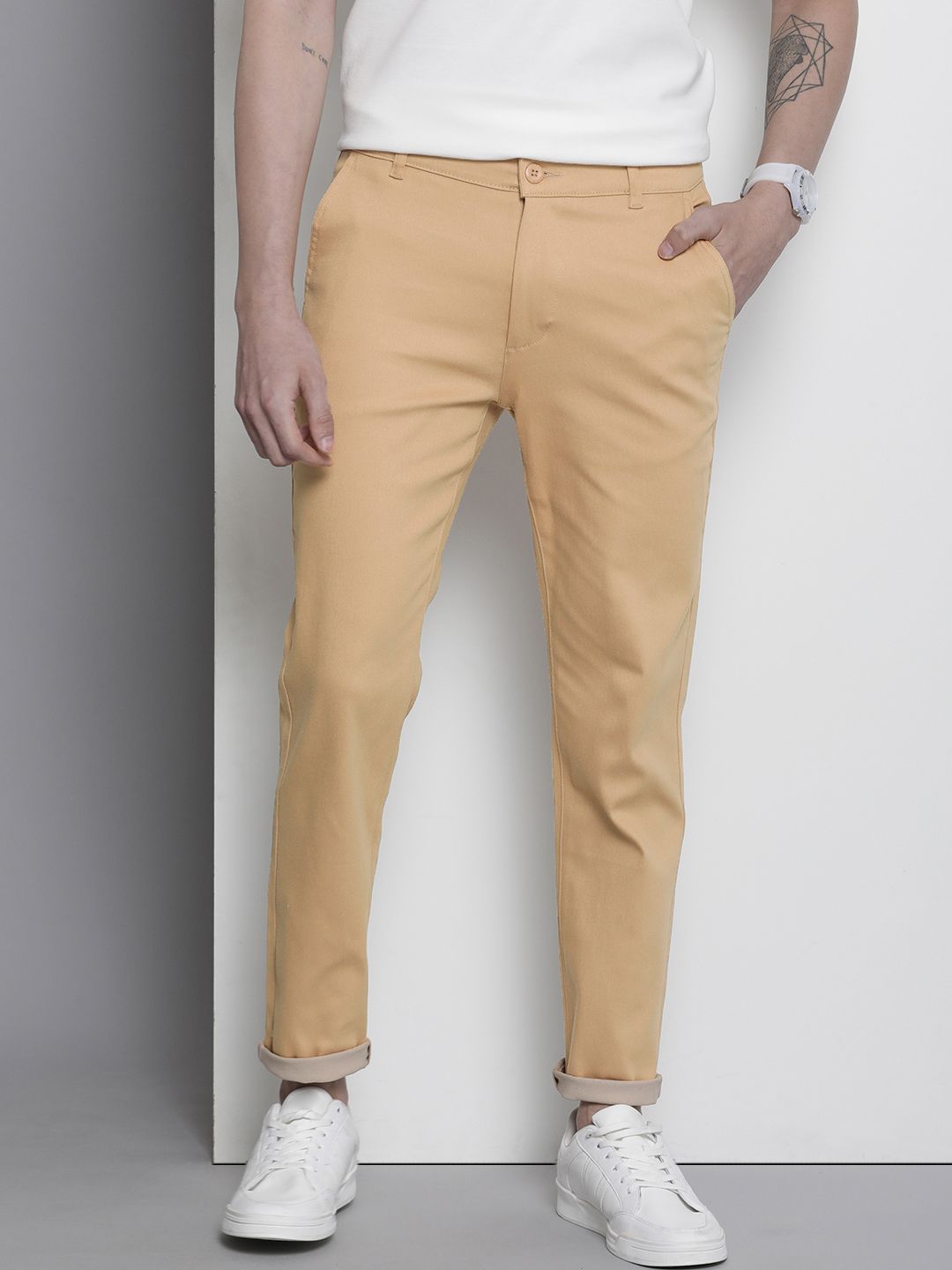 The Indian Garage Co Men Slim Fit Chinos Trousers