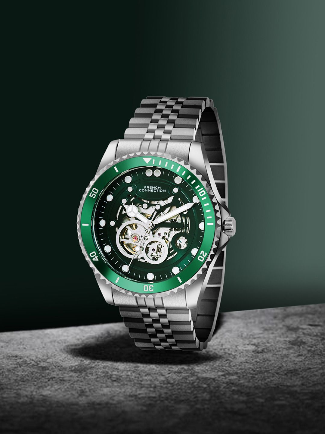 French Connection Men Skeleton Dial Analogue Automatic Motion Watch FCA19NSM