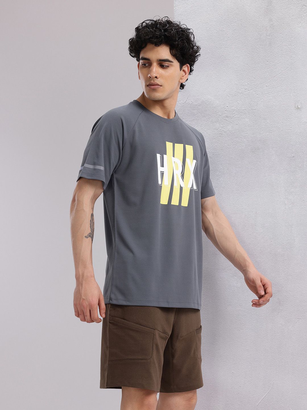 HRX by Hrithik Roshan Men Brand Logo Printed Rapid-Dry Training T-shirt
