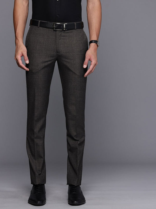 Raymond Men Checked Slim Fit Formal Trousers