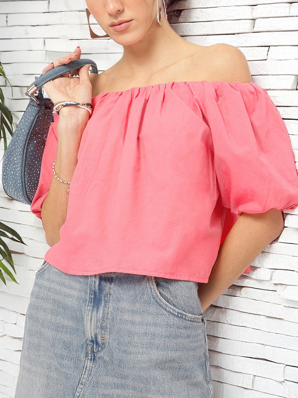 DressBerry Puff & Pretty Bardot Top