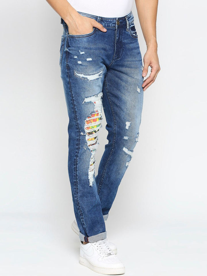 Being Human Men Slim Fit Highly Distressed Heavy Fade Mid-Rise Jeans