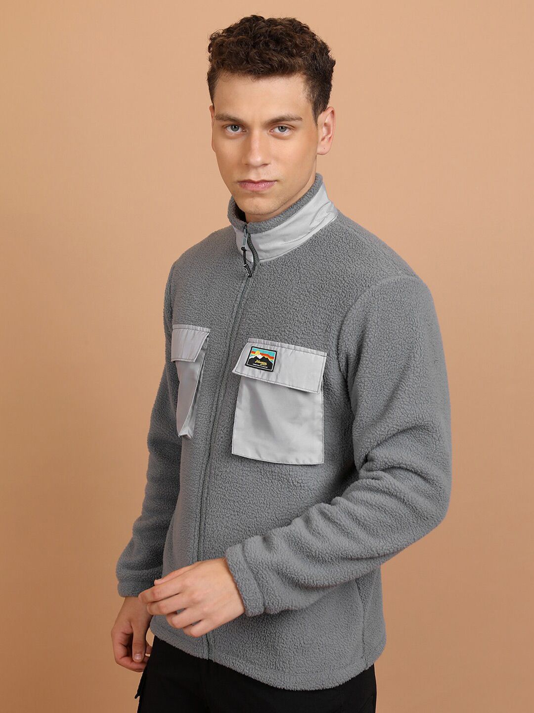 HIGHLANDER High Neck Front-Open Sweatshirt