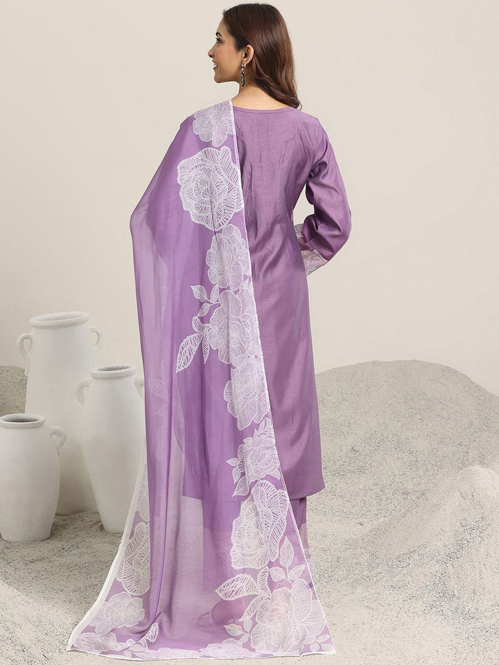 Libas Women Ethnic Motifs Yoke Design Regular Beads and Stones Kurta with Trousers & With Dupatta