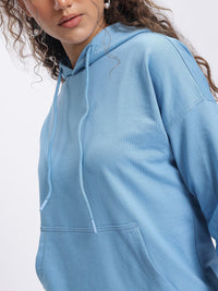 DressBerry Floral Hooded Drop-Shoulder Sweatshirt