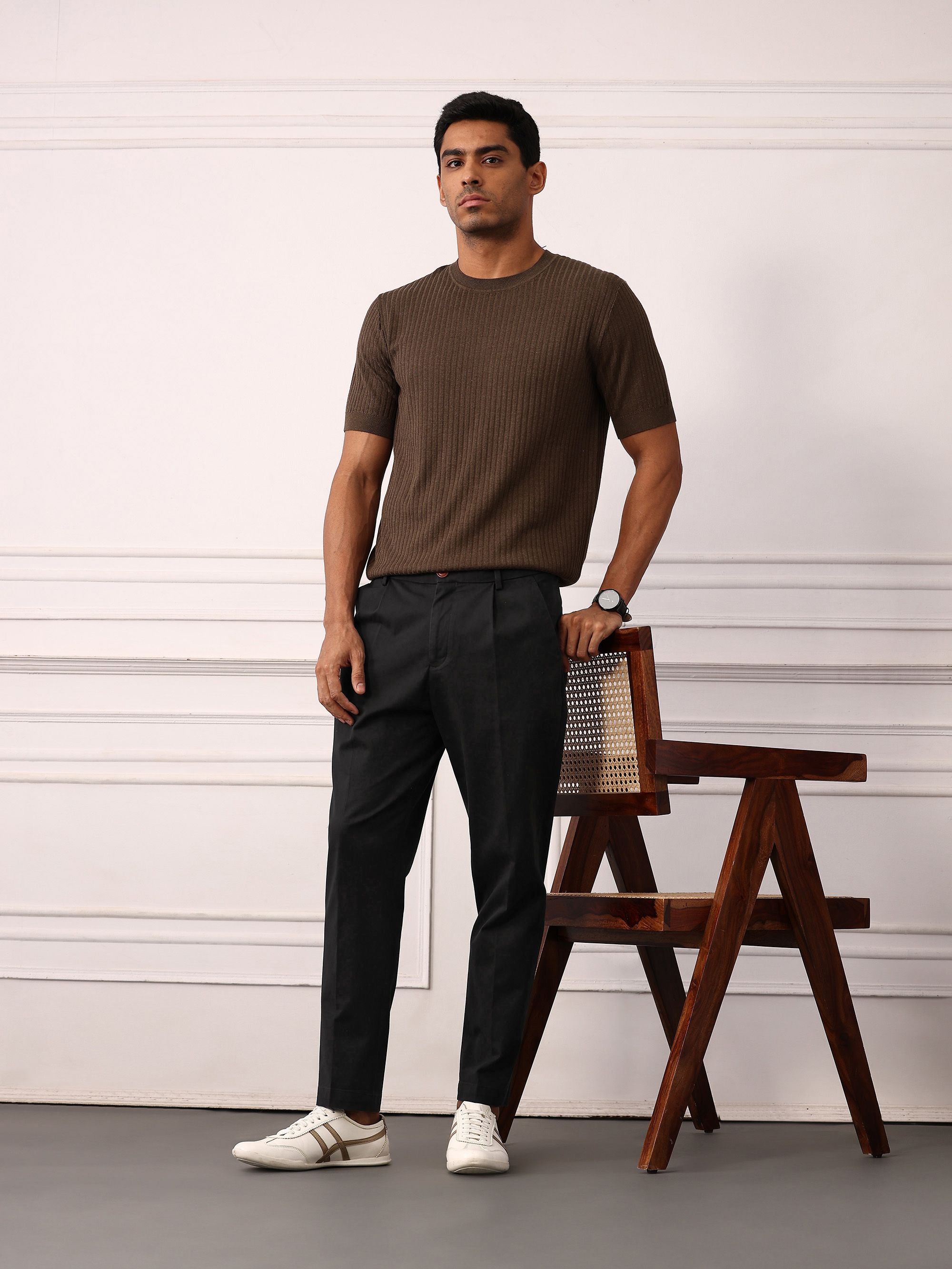 Mr Bowerbird Men Industry Mid-Rise Liberal Fit Chinos