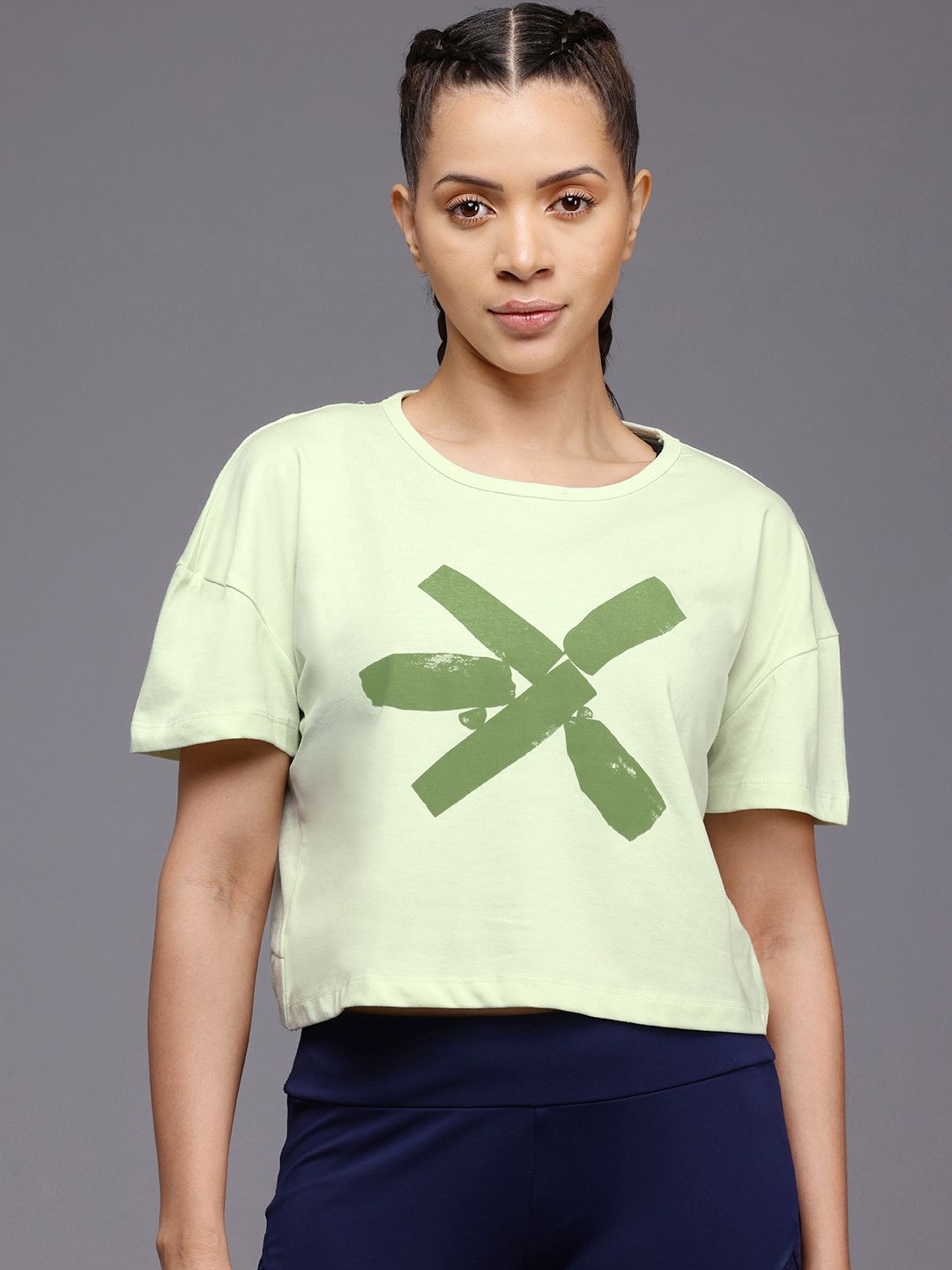HRX by Hrithik Roshan Printed Cut Out Back Yoga T-shirt