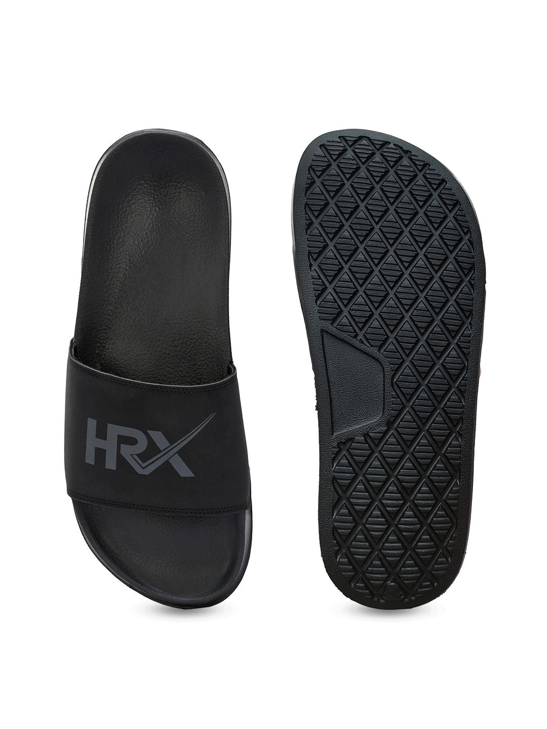 HRX by Hrithik Roshan Men Black Printed  Sliders