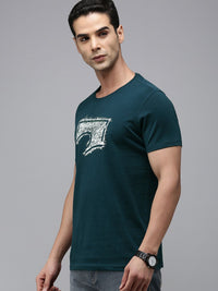 SPYKAR Men Pure Cotton Printed Slim Fit T-shirt