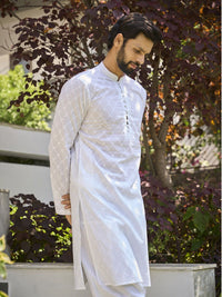 See Designs Embroidered Mandarin Collar Regular Pure Cotton Kurta with Salwar