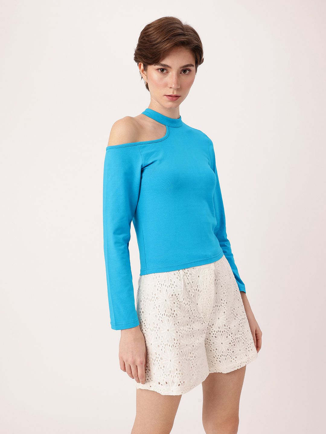 DressBerry Delightful Cold Shoulder Style Regular Top