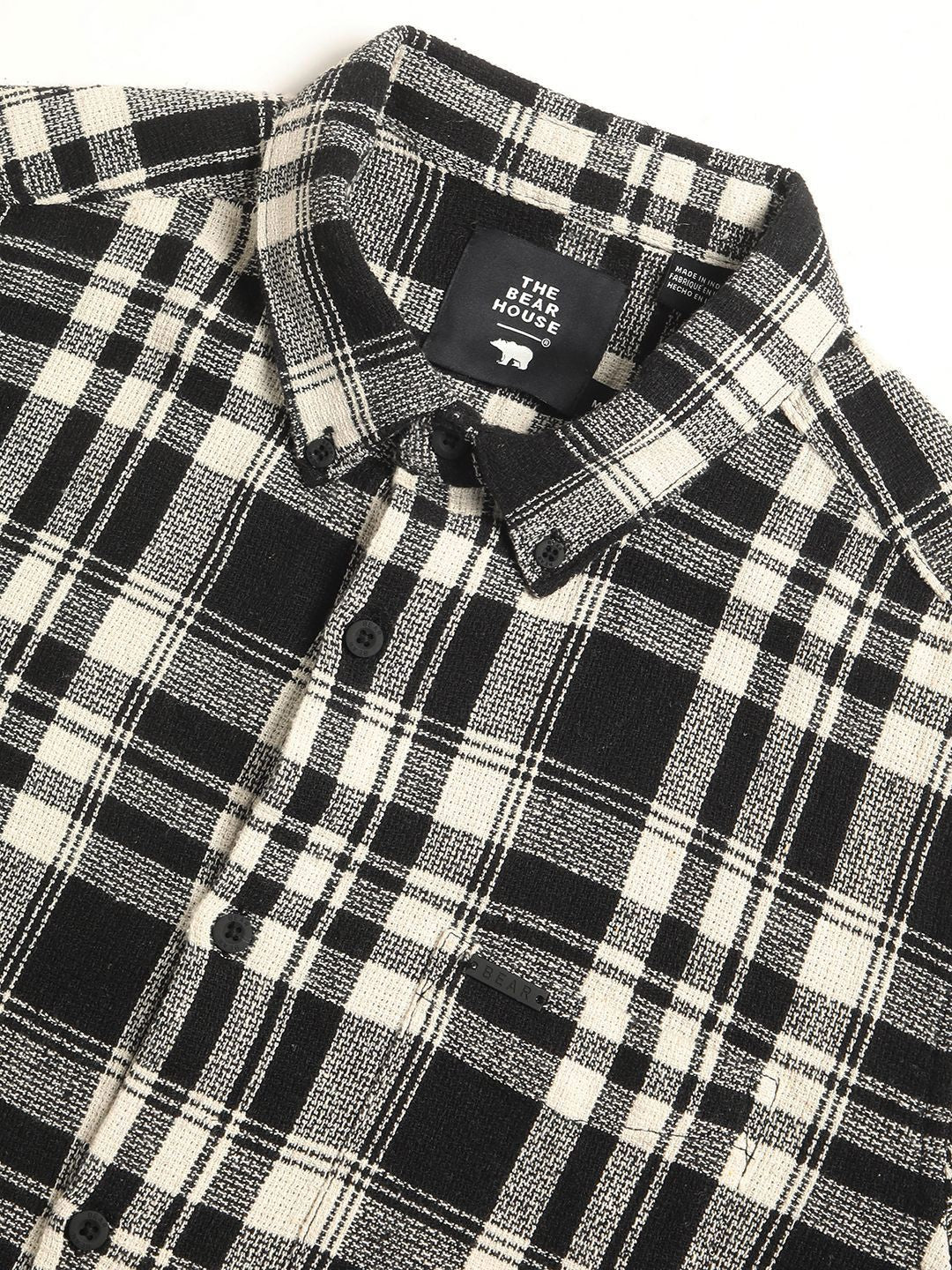 THE BEAR HOUSE Checked Slim Fit Pure Cotton Casual Shirt