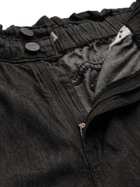 all about you Women Charcoal Grey Pure Cotton Tapered Fit High-Rise Jeans