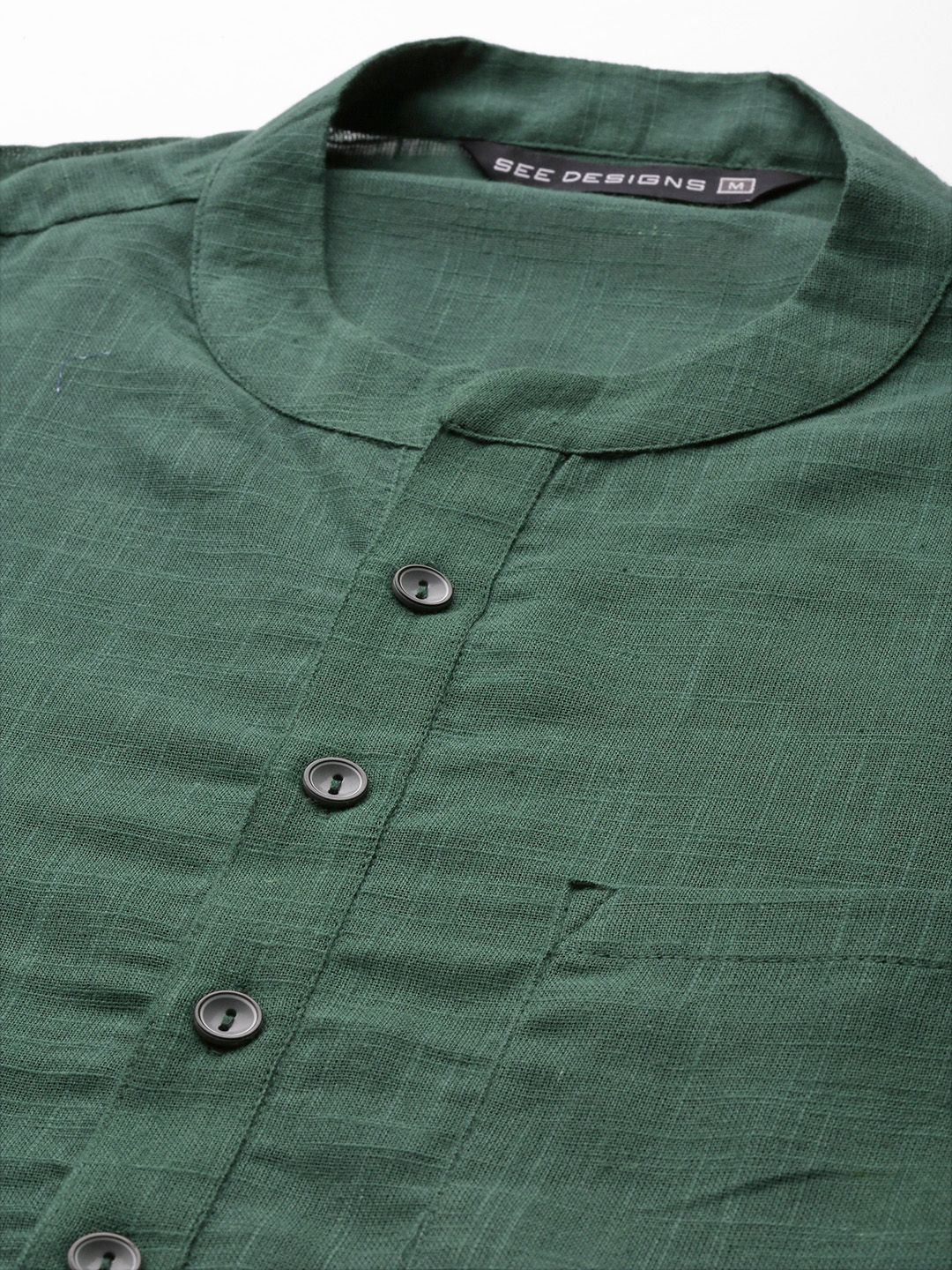 See Designs Men Green Regular Pure Cotton Kurta with Pyjamas