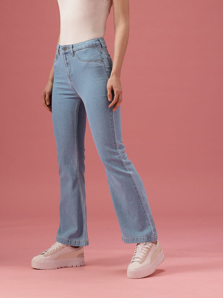 DressBerry Women Bootcut High-Rise Light Fade Stretchable Jeans