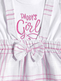Moms Love Infant Girls Print Bow Detail Pleated Fit & Flare Dress