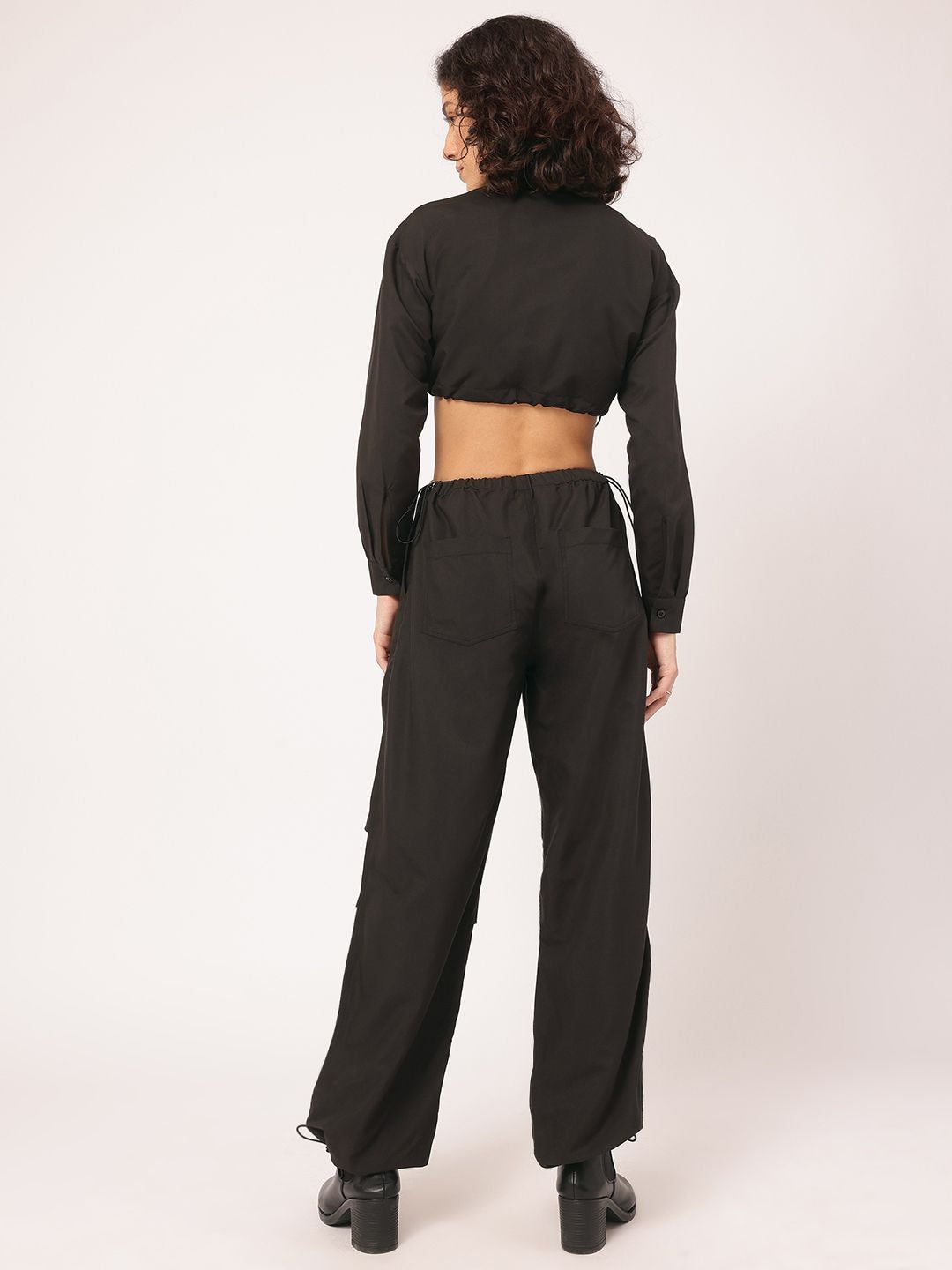 DressBerry Everyday Explorer Crop Shirt & Parachute Pants Co-Ords with Toggles