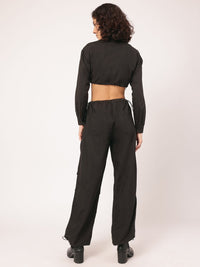 DressBerry Everyday Explorer Crop Shirt & Parachute Pants Co-Ords with Toggles